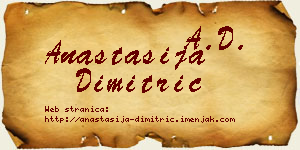 Anastasija Dimitrić vizit kartica